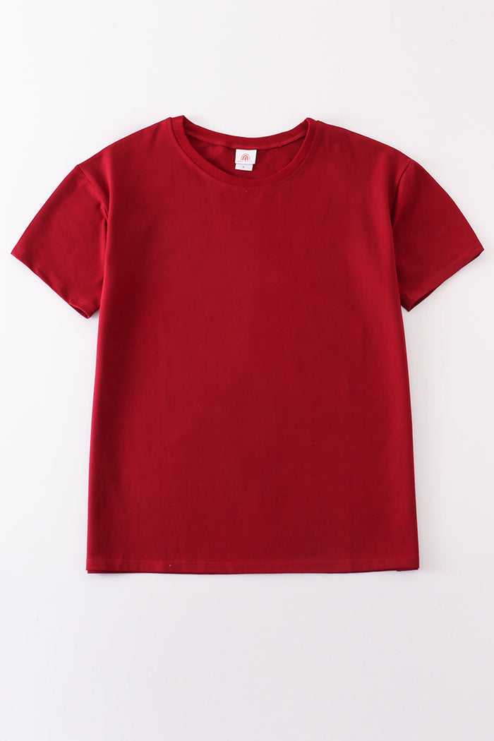 Maroon Blank Basic T-Shirt Adult Kids And Baby Bubble - Essential Southern Charm
