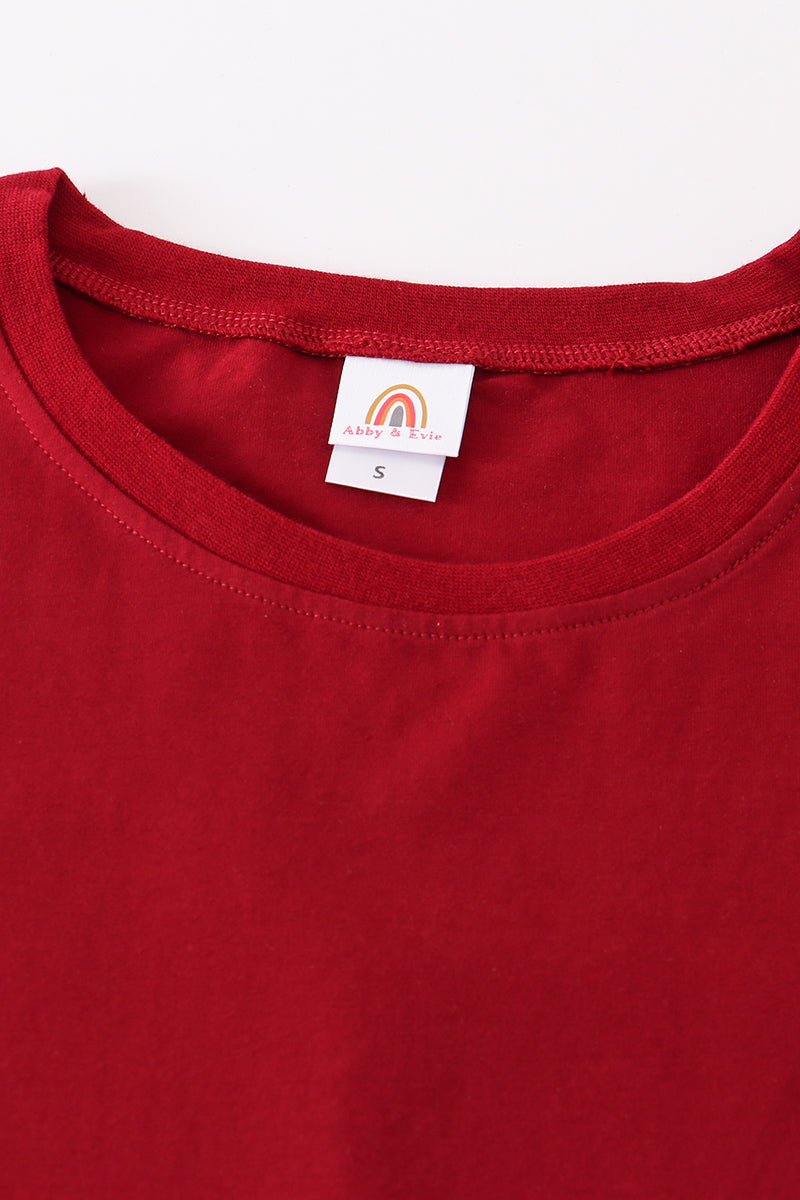 Maroon Blank Basic T-Shirt Adult Kids And Baby Bubble - Essential Southern Charm