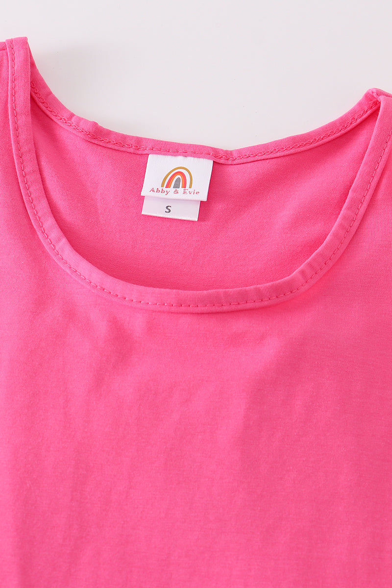 Hot Pink Blank Basic Kids Teens Adult Tank Top - Essential Southern Charm
