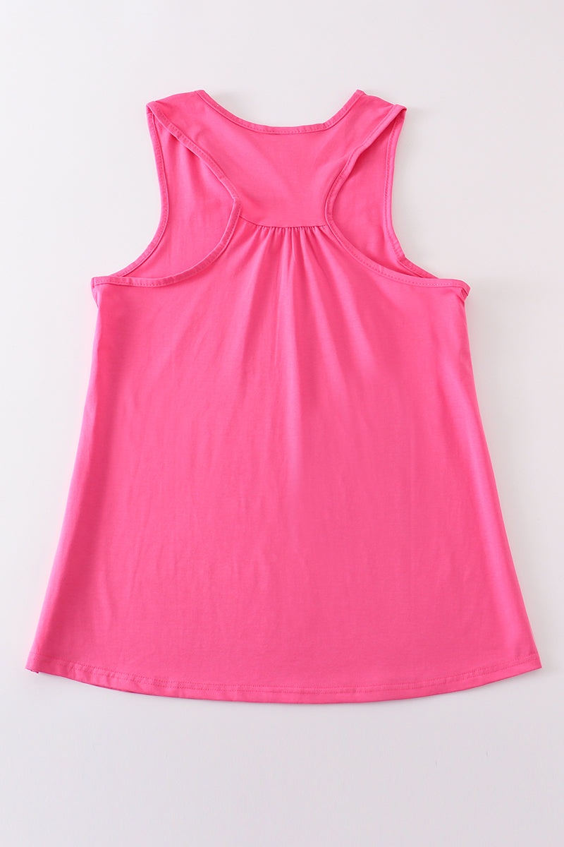 Hot Pink Blank Basic Kids Teens Adult Tank Top - Essential Southern Charm
