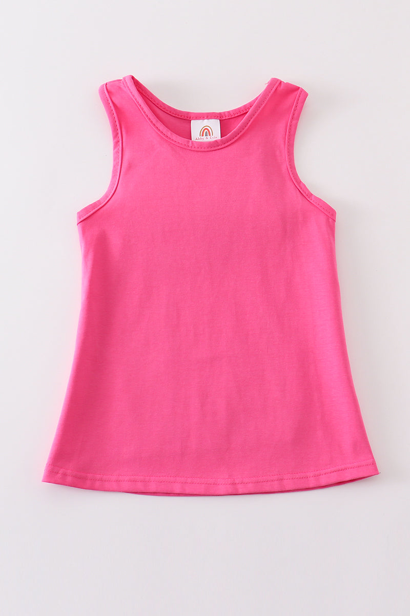 Hot Pink Blank Basic Kids Teens Adult Tank Top - Essential Southern Charm