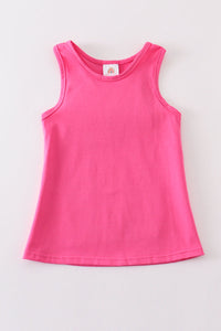 Hot Pink Blank Basic Kids Teens Adult Tank Top - Essential Southern Charm