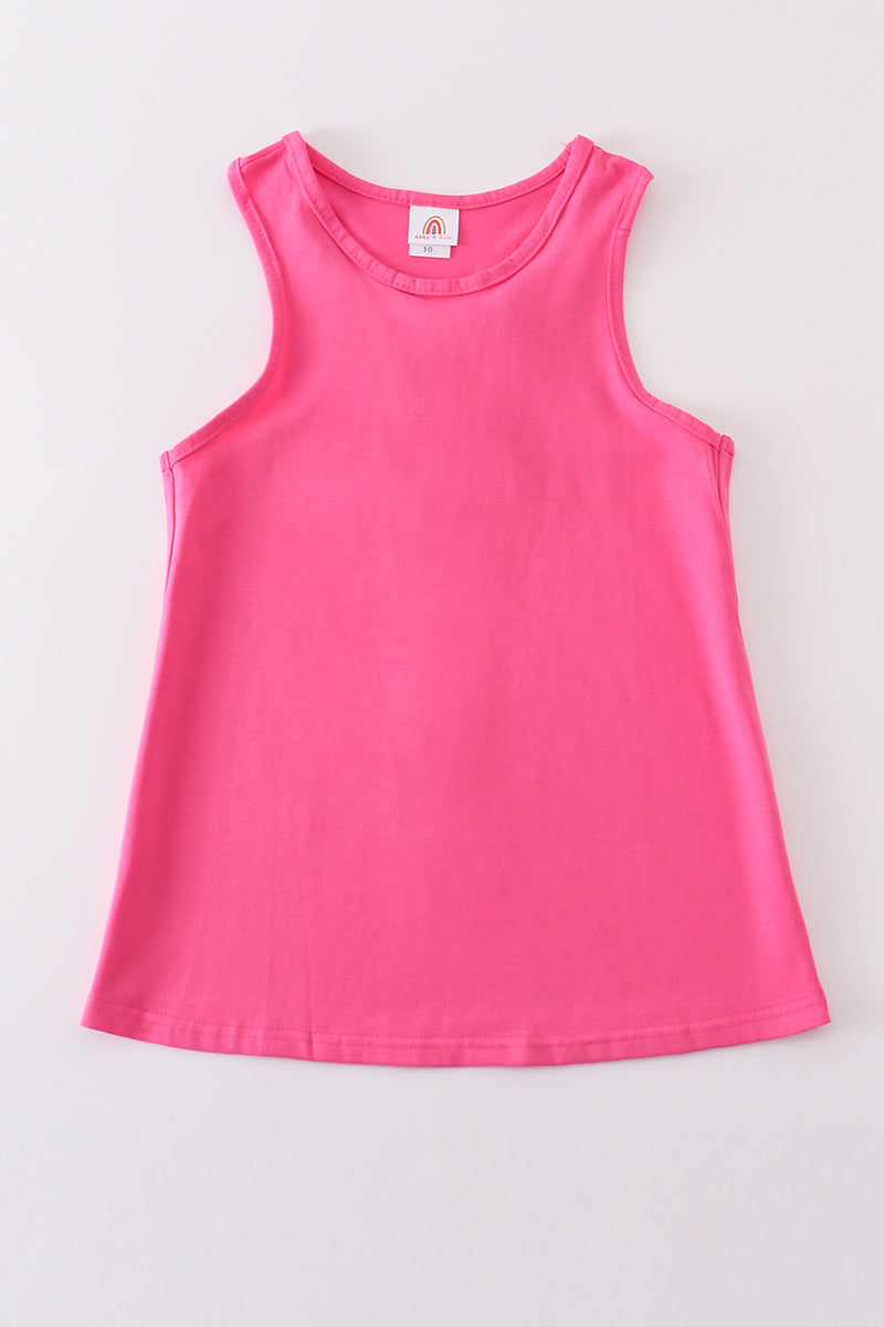 Hot Pink Blank Basic Kids Teens Adult Tank Top - Essential Southern Charm