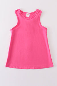 Hot Pink Blank Basic Kids Teens Adult Tank Top - Essential Southern Charm