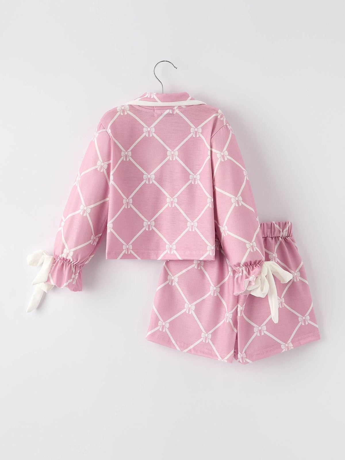 Mommy & me Autumn Check Bow Girls Lapel Pajamas - Essential Southern Charm