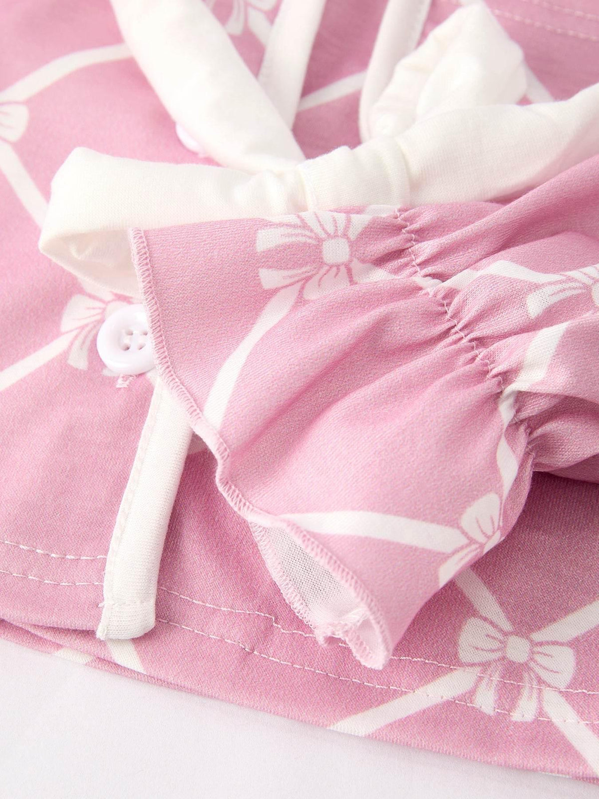 Mommy & me Autumn Check Bow Girls Lapel Pajamas - Essential Southern Charm
