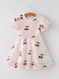 Sweet Cherry Sequins Cute Dress - Essential Southern Charm