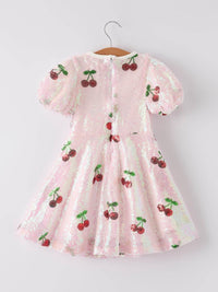 Sweet Cherry Sequins Cute Dress - Essential Southern Charm