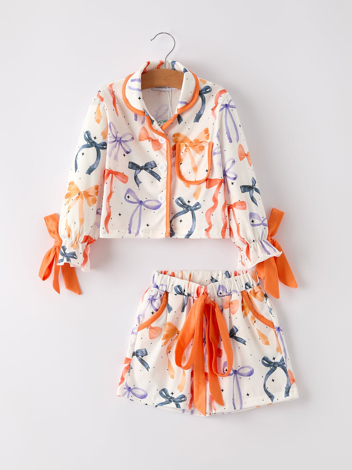 Fall Mommy and Me Bow Print Pajama Set