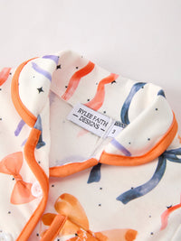 Fall Mommy and Me Bow Print Pajama Set