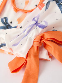 Fall Mommy and Me Bow Print Pajama Set