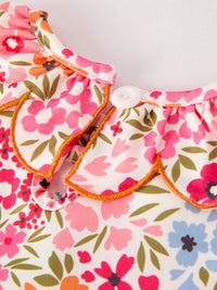 Pumpkin Bow Smock Embroidered Floral Dress