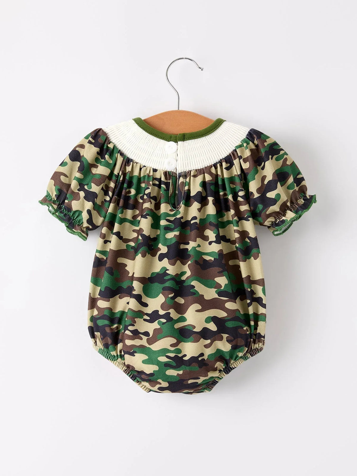 Camouflage Duck Smocking Embroidery Girls Romper - Essential Southern Charm