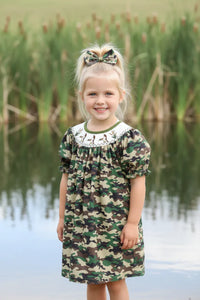 Camo Duck Smocking Embroidery Girls Dress - Essential Southern Charm