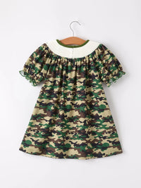 Camo Duck Smocking Embroidery Girls Dress - Essential Southern Charm