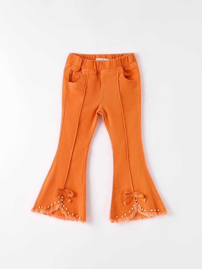 Orange Flared Elastic Jeans - Essential Southern Charm