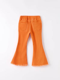 Orange Flared Elastic Jeans - Essential Southern Charm
