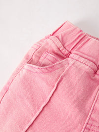Pink Flared Elastic Jeans Denim pant