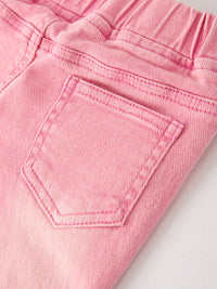 Pink Flared Elastic Jeans Denim pant