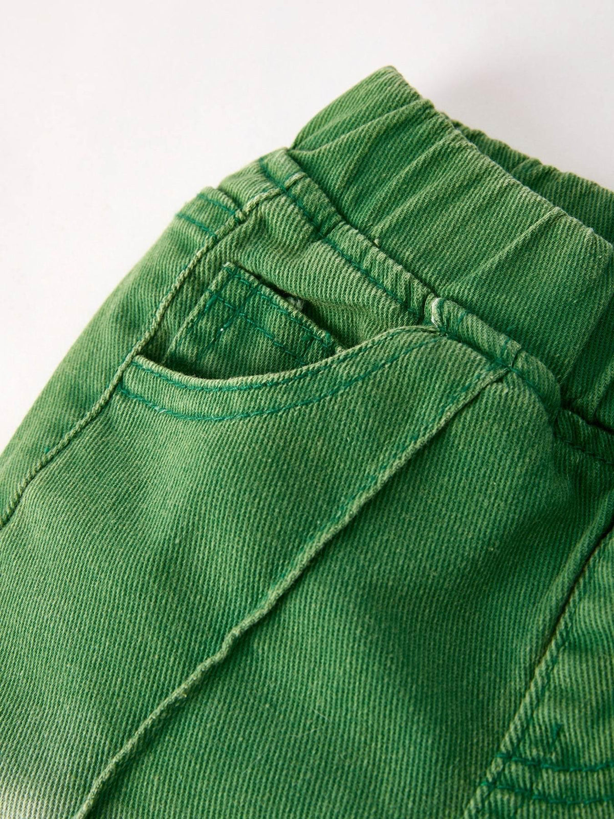 Green Flared Elastic Jeans - Essential Southern Charm