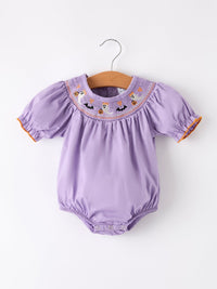 Halloween Smock Embroidery Baby Girl Romper