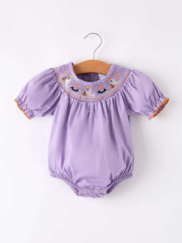 Halloween Smock Embroidery Baby Girl Romper