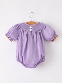 Halloween Smock Embroidery Baby Girl Romper