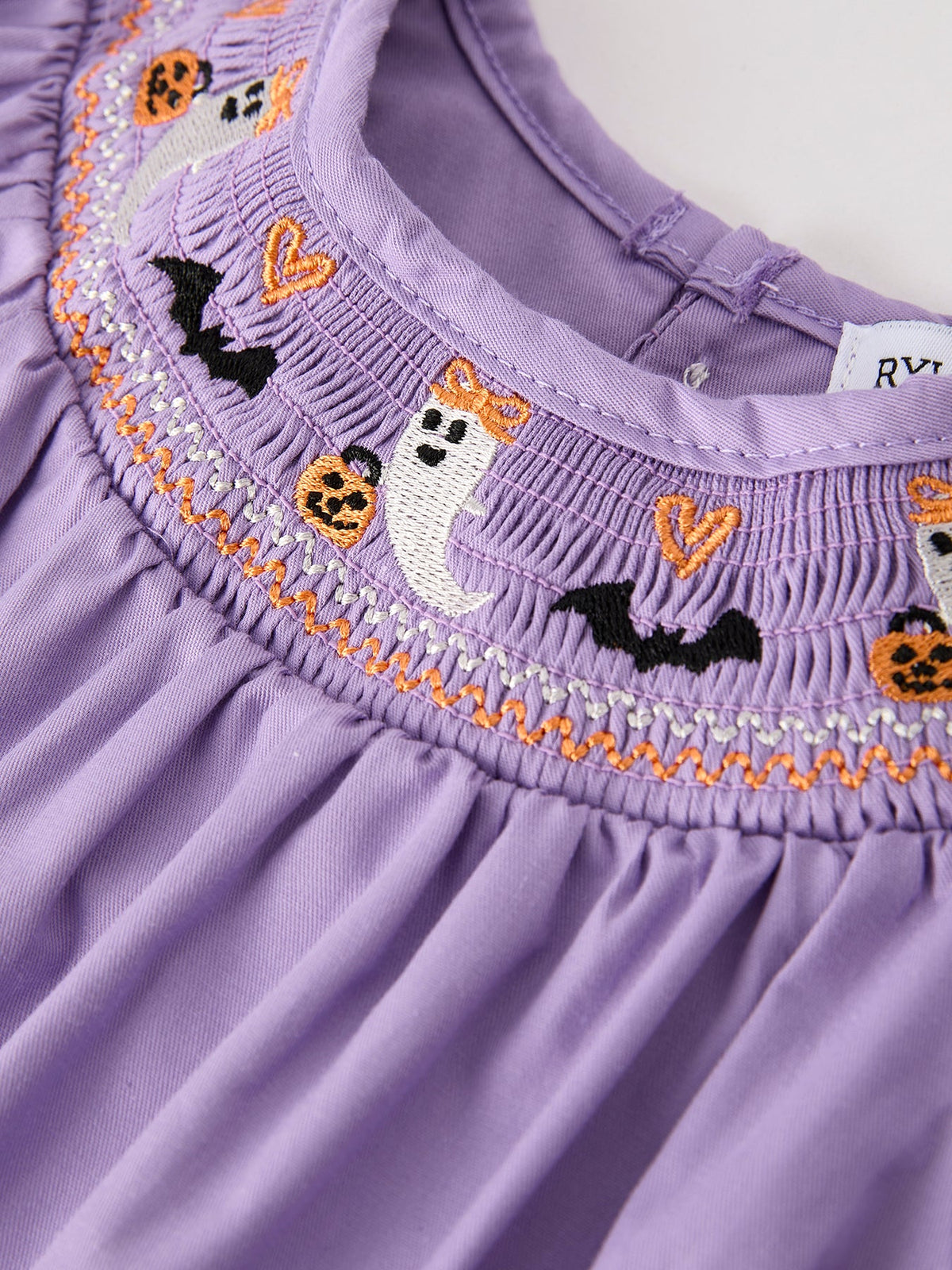 Halloween Smock Embroidery Baby Girl Romper