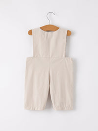 Pumpkin Smock Embroidered Boys Romper