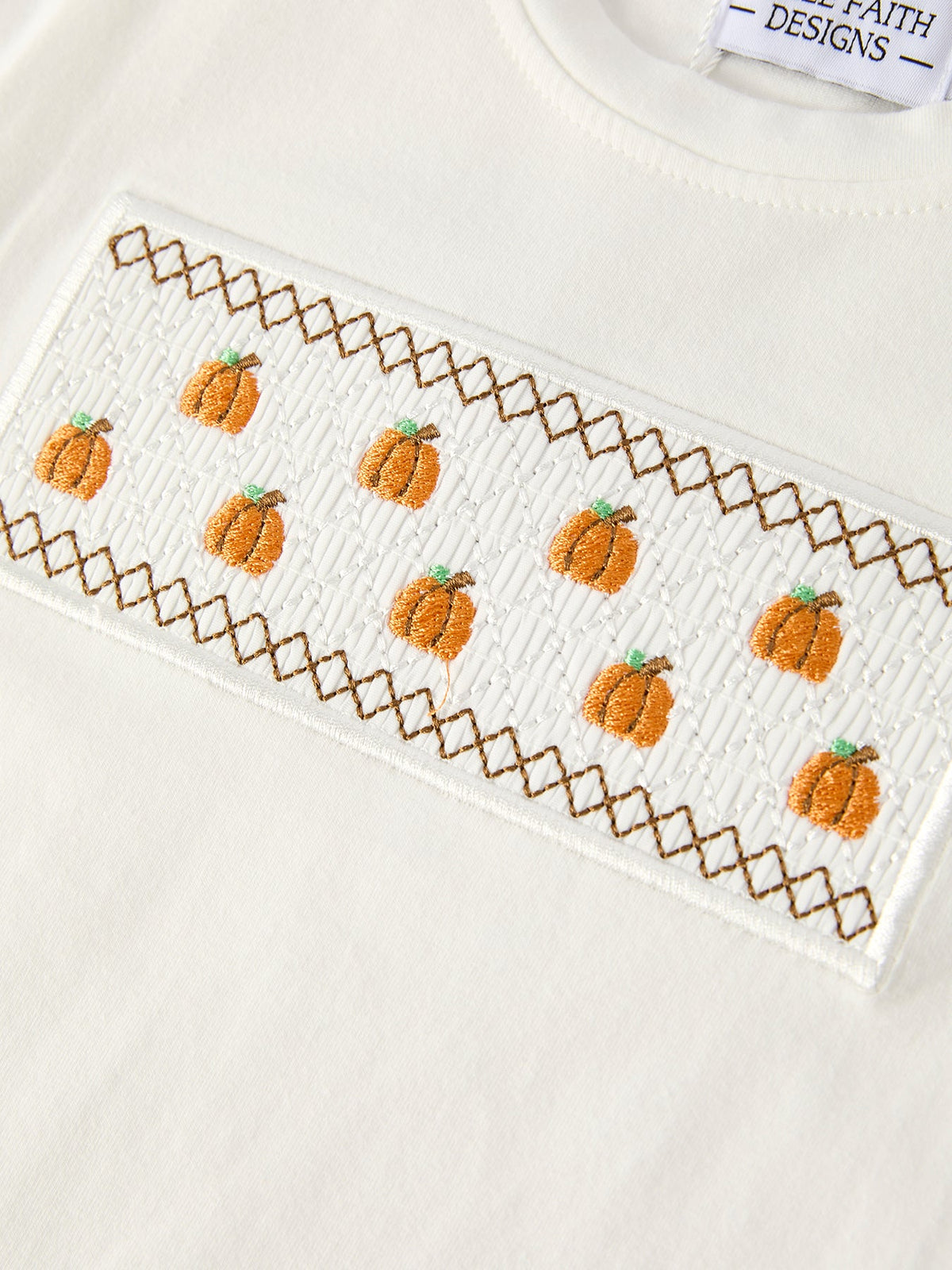 Pumpkin Smock Embroidered Plaid Boys 'Set