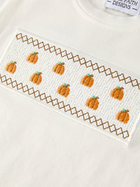 Pumpkin Smock Embroidered Plaid Boys 'Set