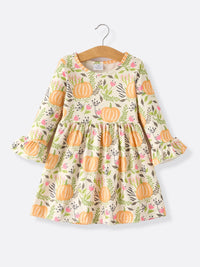 2 Piece Fall Thanksgiving Girls Dress Set