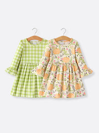 2 Piece Fall Thanksgiving Girls Dress Set