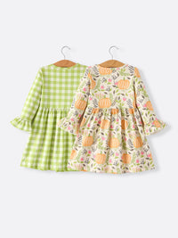 2 Piece Fall Thanksgiving Girls Dress Set