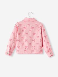 Pink Fall Girls Denim Jacket