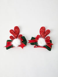Christmas Elk Pom Pom Girls Hair Clip