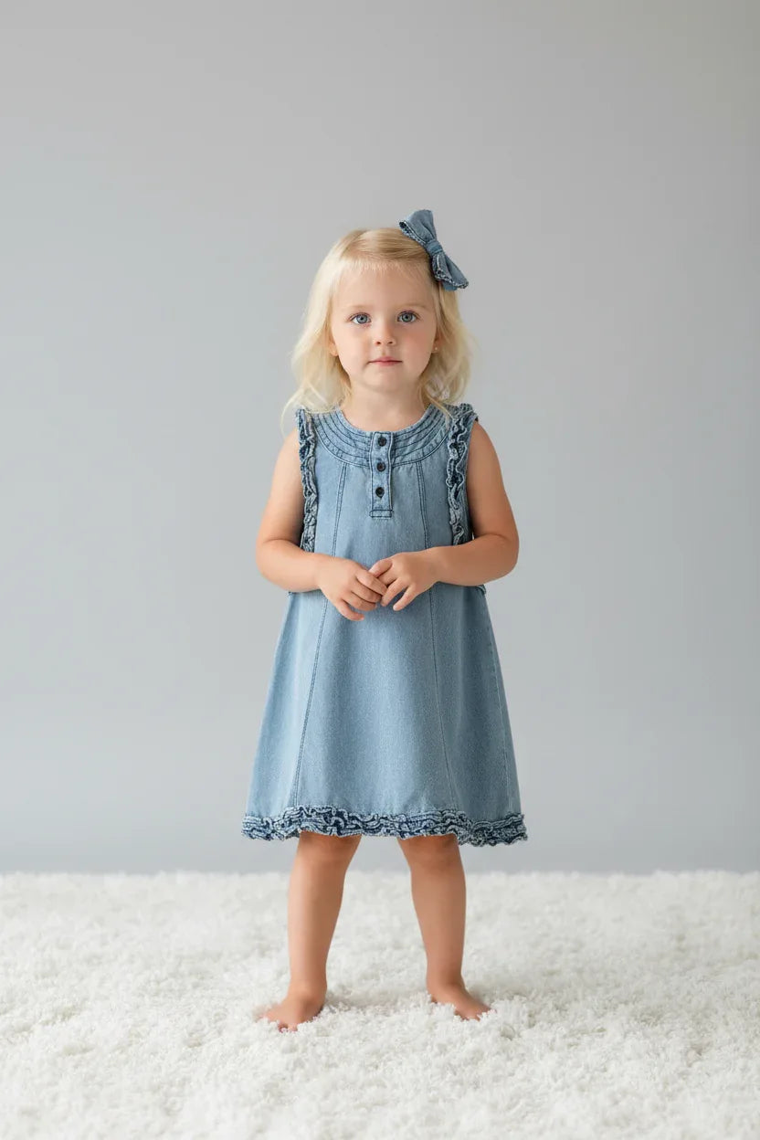 Summer Girls Sleeveless Ruffle Dress - Essential Southern Charm