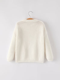 Mommy & Me Winter Girls Bow Sequins Pullover Sweater