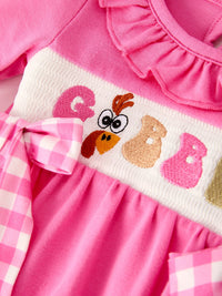 GOBBLE Smock Embroidery Baby Girl Romper