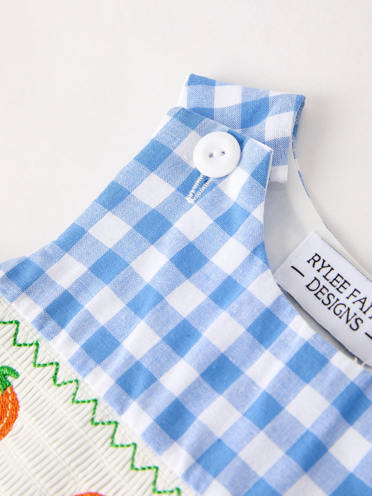 Pumpkin Smock Embroidery Baby Boy Romper