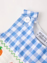 Pumpkin Smock Embroidery Baby Boy Romper