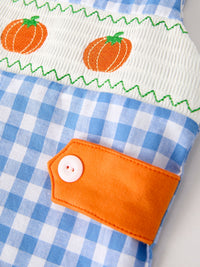 Pumpkin Smock Embroidery Baby Boy Romper