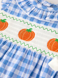 Pumpkin Smock Embroidery Baby Girl Romper