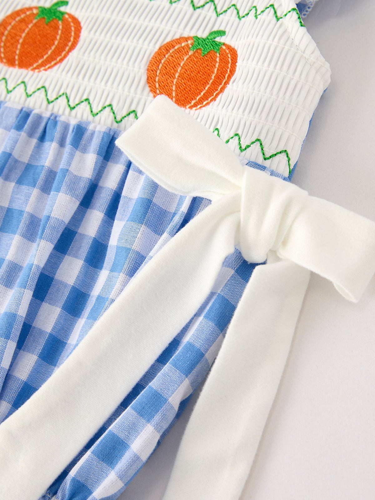 Pumpkin Smock Embroidery Baby Girl Romper