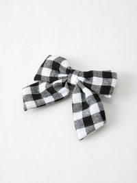 Winter Christmas Plaid Bow Hair Clip