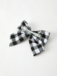 Winter Christmas Plaid Bow Hair Clip