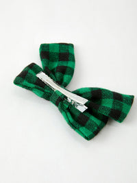 Winter Christmas Plaid Bow Hair Clip