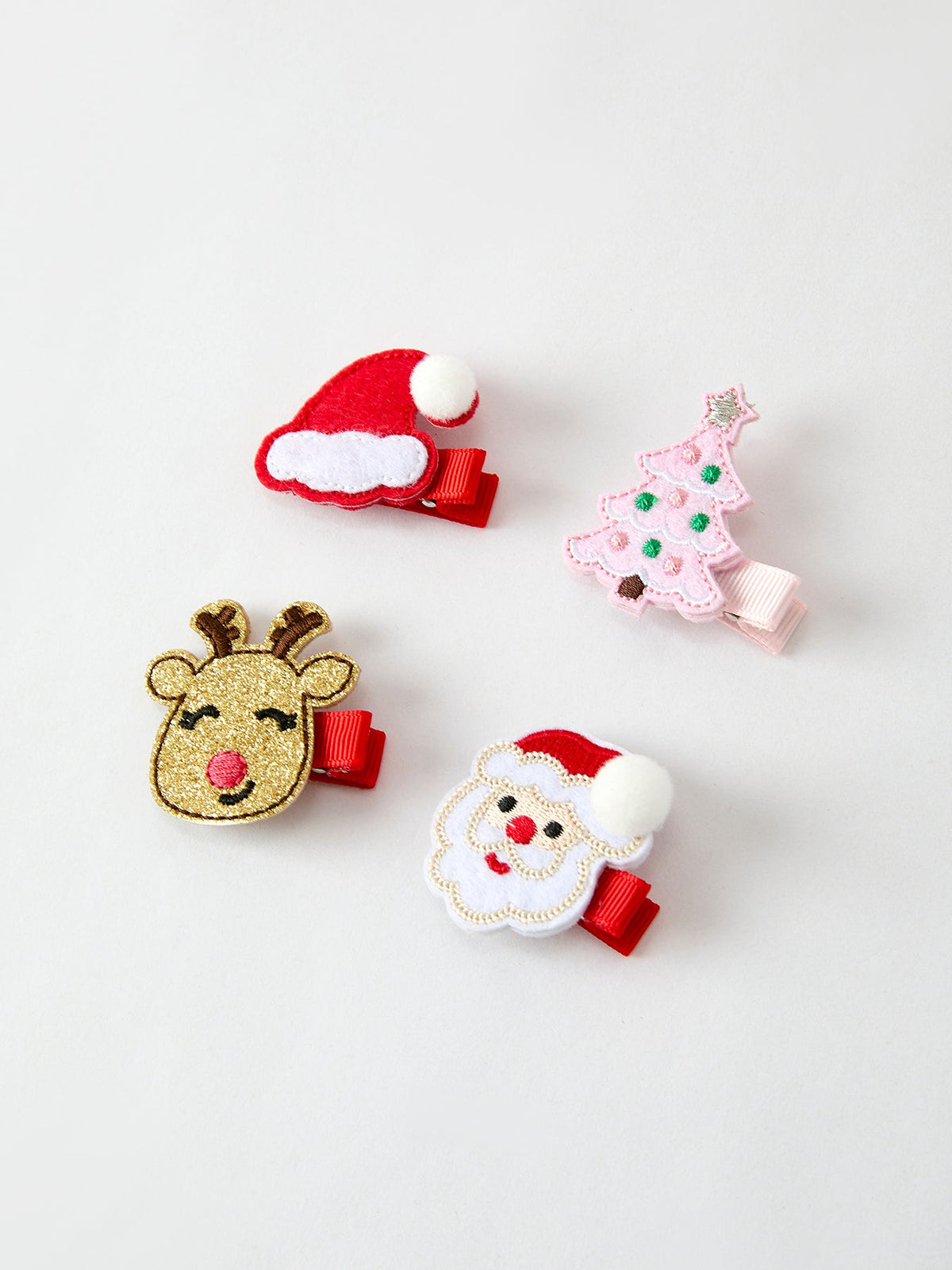Winter Christmas Girls Hair Clips 1.8 Inch