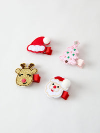 Winter Christmas Girls Hair Clips 1.8 Inch