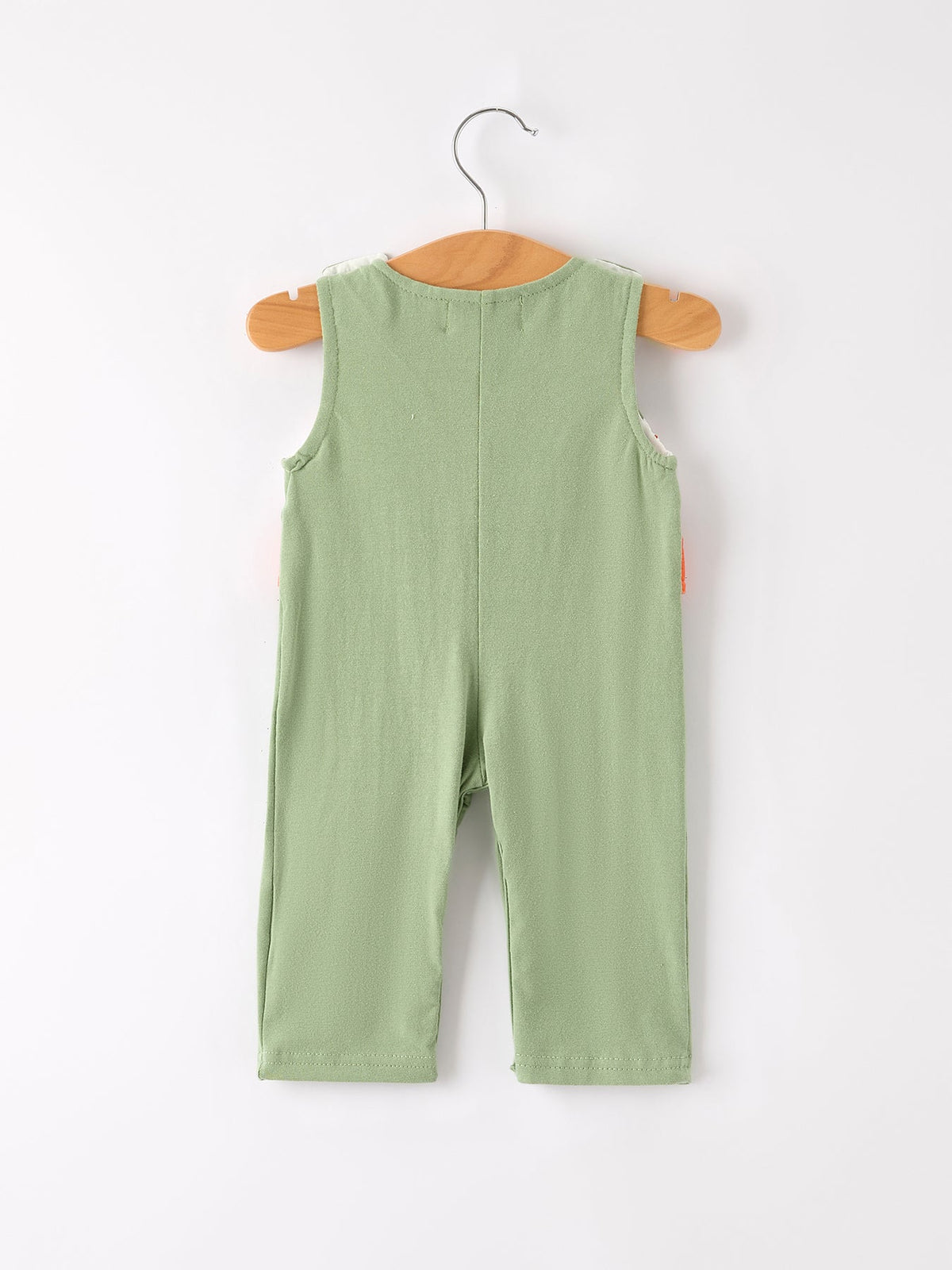 Turkey Smock Embroidered Green Boys Romper